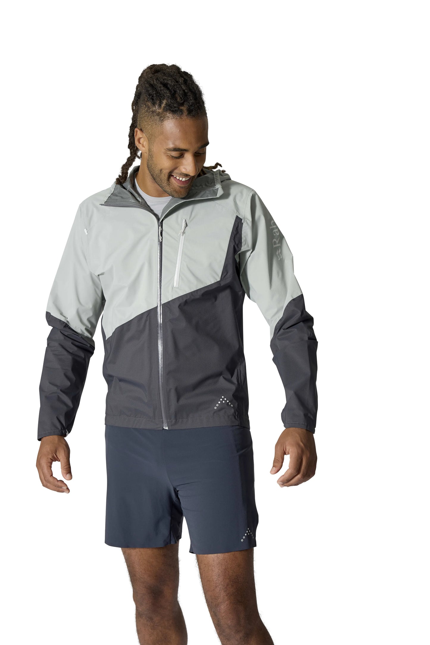 Rab Downpour Trail Light Jacket Light Zinc/Anthracite / XXL