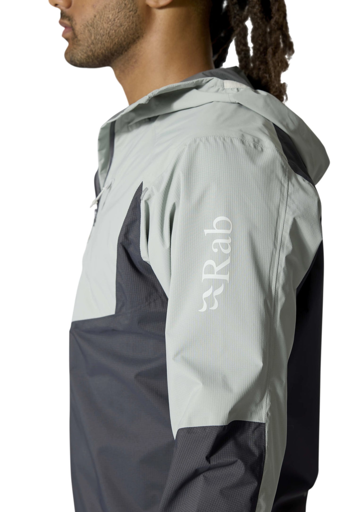 Rab Downpour Trail Light Jacket Light Zinc/Anthracite / XXL