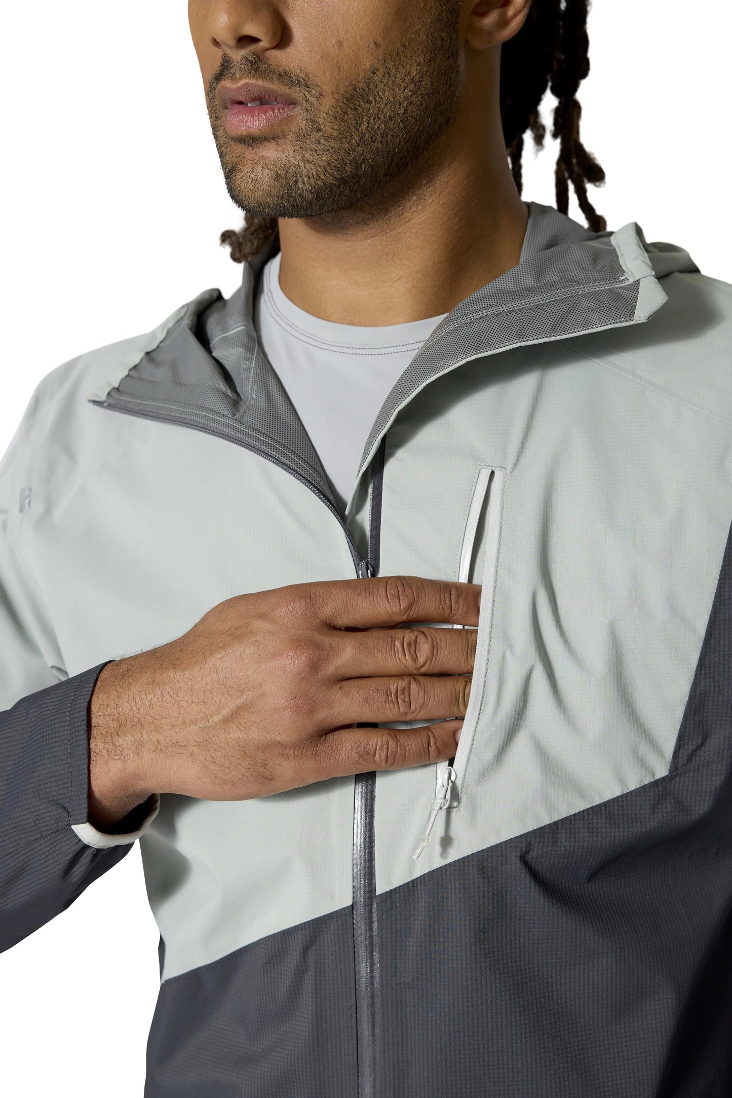 Rab Downpour Trail Light Jacket Light Zinc/Anthracite / XXL