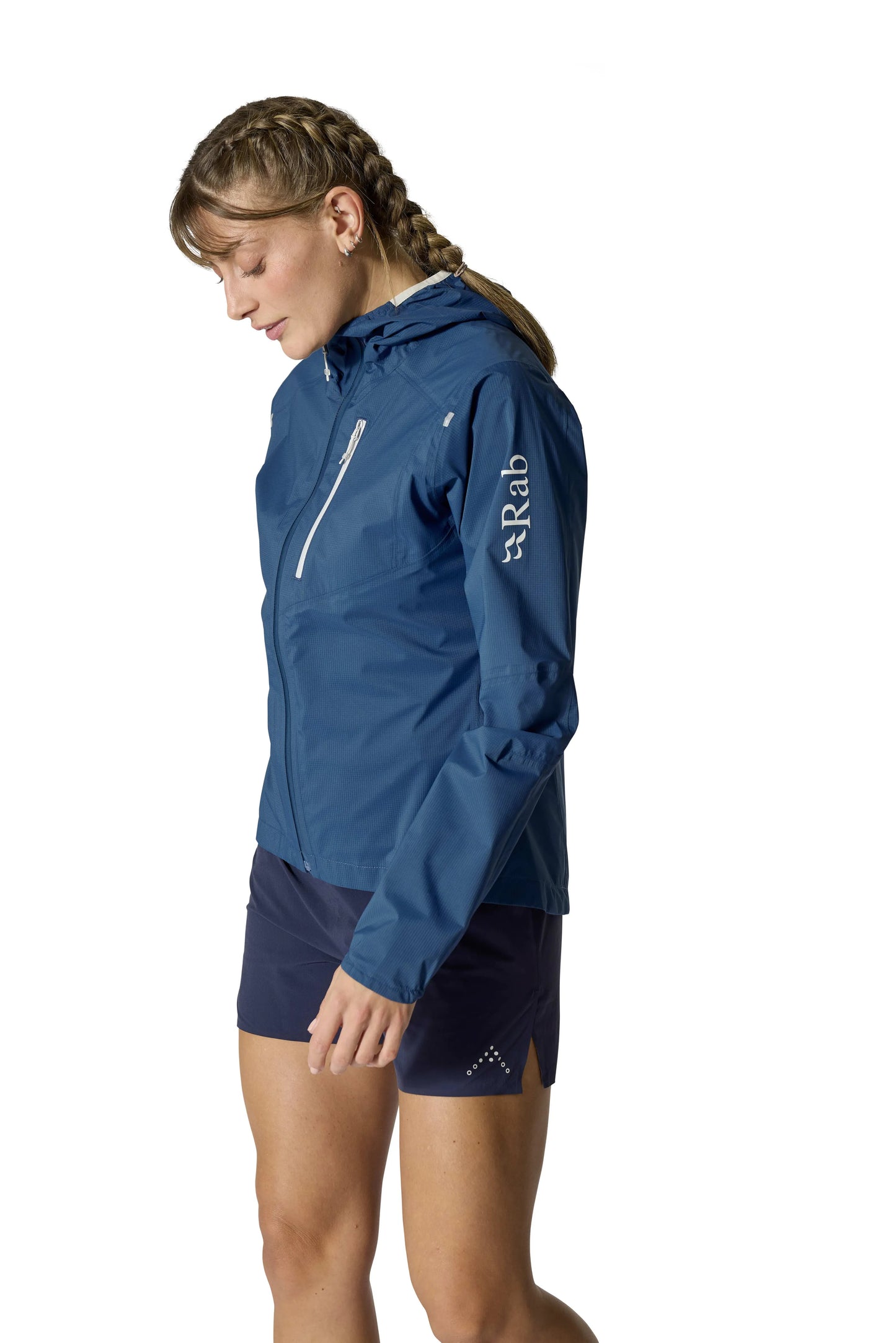 Rab Downpour Trail Light Jacket Wmns Tempest Blue / 16/XL